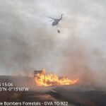 La unidad helitransportada de Siete Aguas trabajando en la extinción del incendio de la marjal entre Sagunto y Puzol 