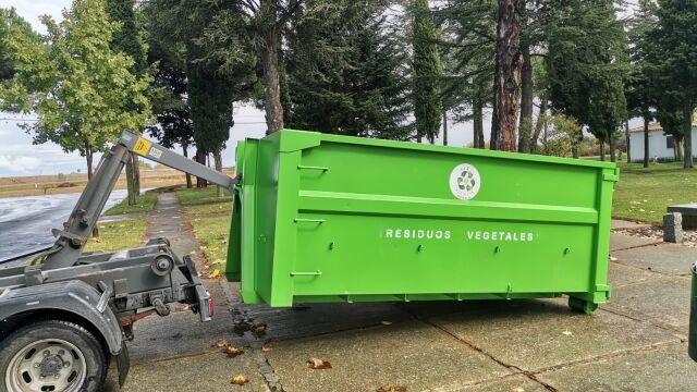 Contenedor de residuos vegetales de la Diputación de Salamanca