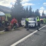 AMP.- Sucesos.- Doce heridos en el accidente de tráfico de un autobús de la línea Zaragoza-Pamplona