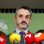 El nuevo portavoz de Vox en las Cortes de Castilla y León David Hierro atiende a los medios de comunicación