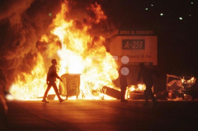 Barricadas durante los enfrentamientos