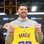 Doncic, en su presentación como "laker"