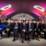 El ministro de Economía, Carlos Cuerpo; el ministro para la Transformación Digital, Óscar López; el presidente del Gobierno, Pedro Sánchez; el ministro de Memoria Democrática y Política Territorial, Ángel Víctor Torres y la ministra de Igualdad, Ana Redondo, durante la clausura del acto de presentación del Observatorio de Derechos Digitales, en el Auditorio Casa del Lector del Matadero de Madrid, a 5 de febrero de 2025, en Madrid (España). El Observatorio de Derechos Digitales es una iniciativa público-privada financiada con fondos europeos NextGeneration, nacido con el propósito de promover y defender los derechos de la ciudadanía en el entorno digital, así como la implementación de la Carta de Derechos Digitales de España. ENRIQUE CIDONCHA
