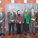 Mar Sancho junto a Carnero, David Esteban y Conrado Íscar, entre otros, en la inauguración del I Encuentro Nacional de Conjuntos Históricos