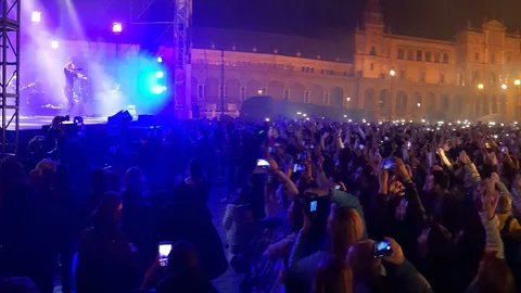 Concierto de Manuel Carrasco, en la Plaza de España de Sevilla