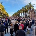 Imagen de la Manifestación 'Por un Bailén más seguro. Contra la delincuecia y la ocupación', en el Paseo de las Palmeras de Bailén (Jaén).