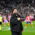 Marcelo, emocionado en su homenaje en el Bernabéu