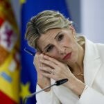 La ministra de Trabajo y vicepresidenta segunda del Gobierno de España, Yolanda Díaz durante una rueda de prensa tras el Consejo de Ministros.