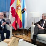 Rueda y el embajador de Canadá apuestan por estrechar lazos económicos y comerciales con Galicia