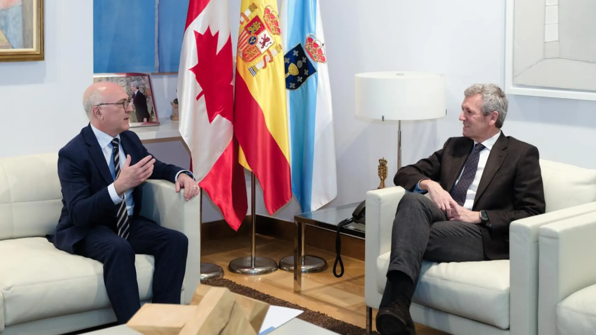 Rueda y el embajador de Canadá apuestan por estrechar lazos económicos y comerciales con Galicia