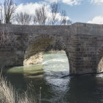 Puente Canto sobre el río cea en Sahagún (León)