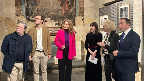 Mar Sancho con los miembros de la asociación de amigos de la Filmoteca de Castilla y León