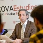 Juan Carlos de Margarida durante su intervención ante los medios de comunicación