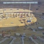 Obras en el interior del estadio de la Cartuja de Sevilla