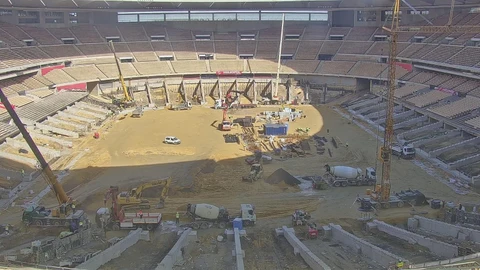 Obras en el interior del estadio de la Cartuja de Sevilla