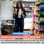 Llenar la cesta de la compra en España, 46€ más caro que hace 20 años