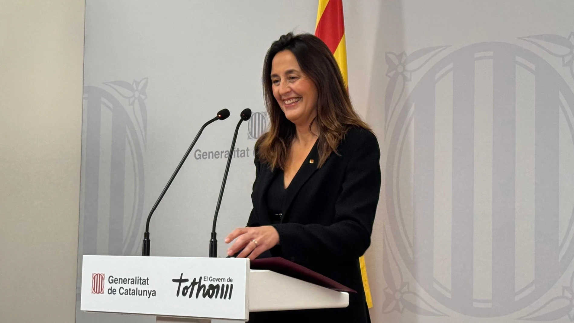 La consellera Esther Niubó este viernes en la rueda de prensa EUROPA PRESS 14/02/2025