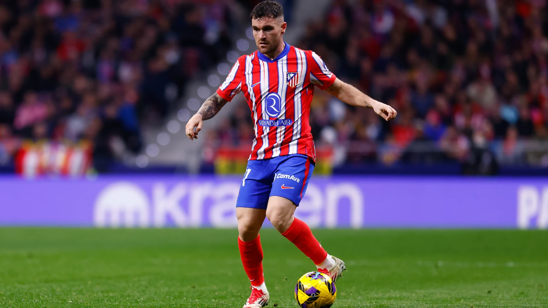 Javi Galan of Atletico de Madrid in action during the Spanish League, LaLiga EA Sports, football match played between Atletico de Madrid and RC Celta de Vigo at Riyadh Air Metropolitano stadium on February 15, 2025, in Madrid, Spain. AFP7 15/02/2025 ONLY FOR USE IN SPAIN