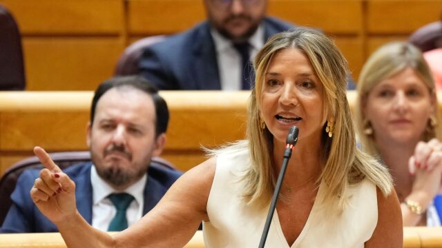 La portavoz del PP en el Senado, Alicia García, durante uno de los debates en la Cámara Alta
