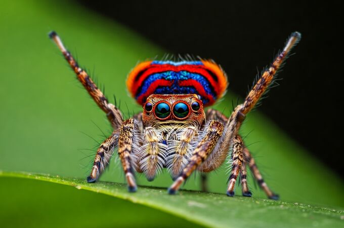 Araña pavo real saltarina