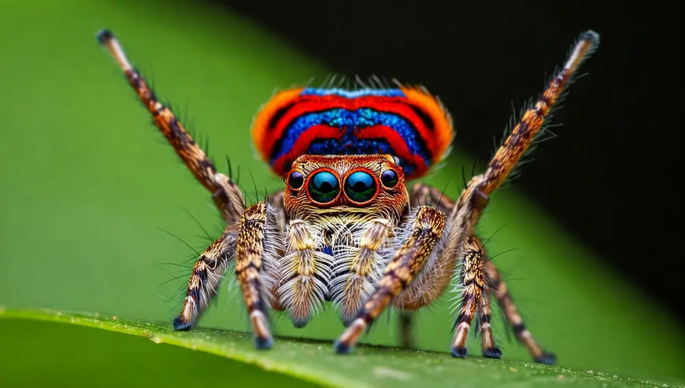 Araña pavo real saltarina