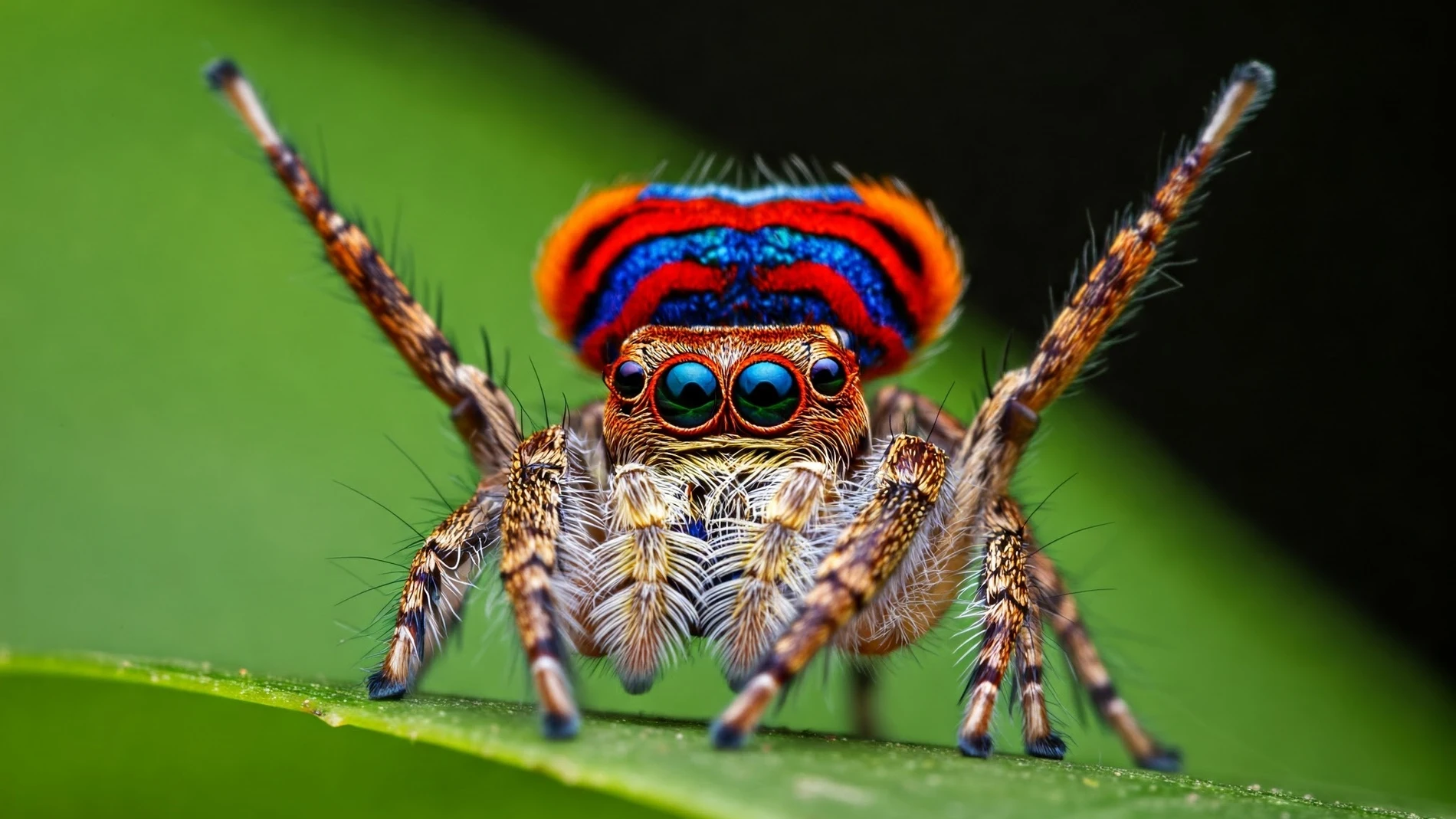 Araña pavo real saltarina