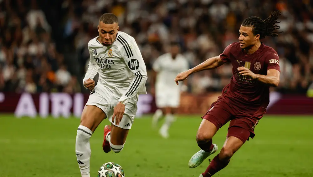 Mbappé, en un momento del partido ante el City