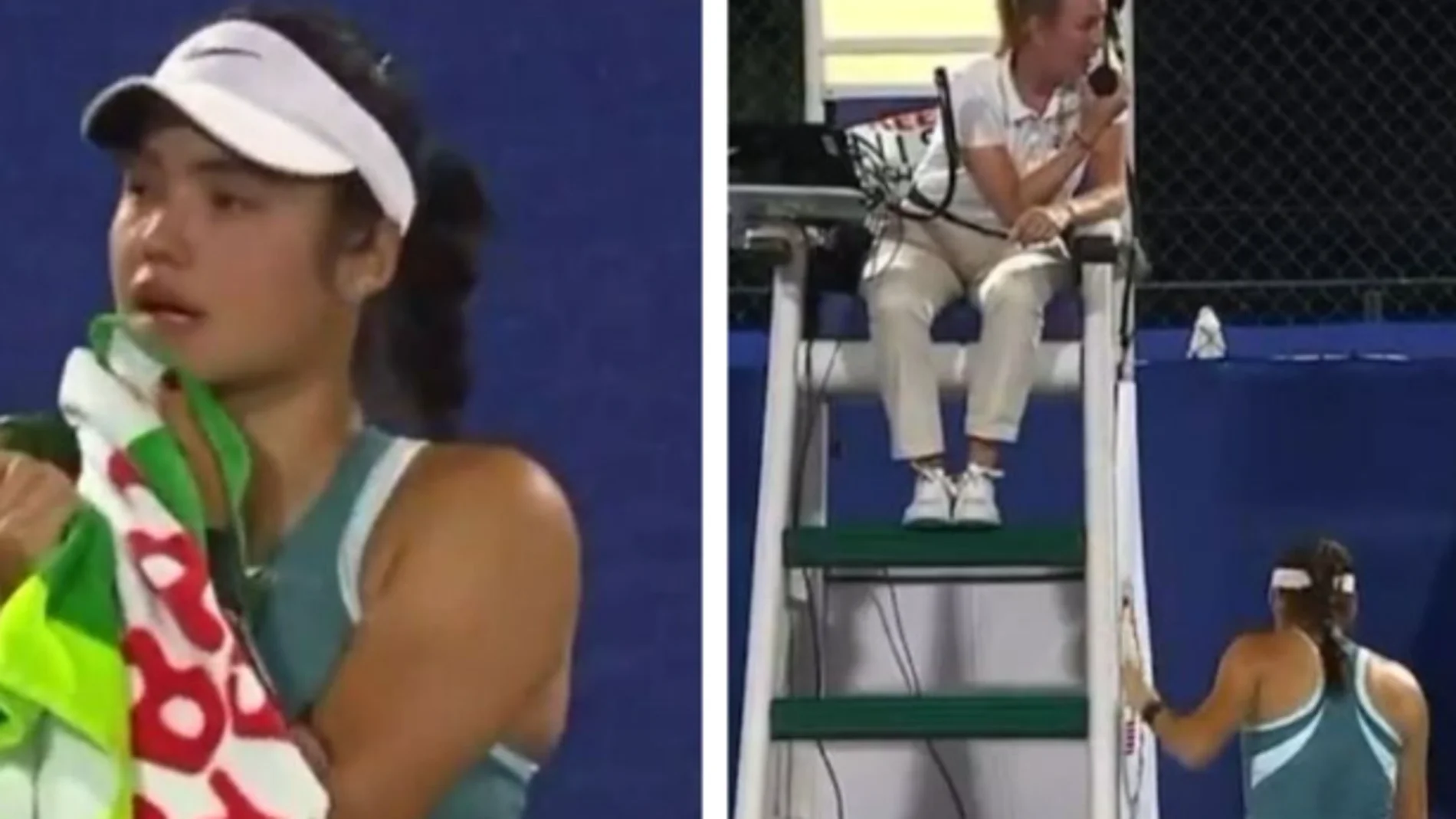 Raducanu rompe a llorar al ver a su acosador en la grada
