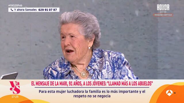 "Llamad más a los abuelos": el emotivo mensaje de una mujer a los jóvenes en 'Y ahora Sonsoles'