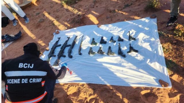 Parte del arsenal incautado por Marruecos