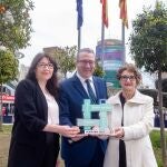 El alcalde de Benidorm, Toni Pérez, en el acto de entrega del premio Pionero Verde de la UE