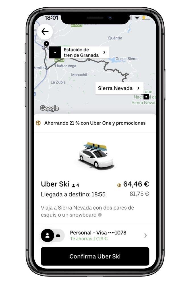 Así funciona Uber Ski