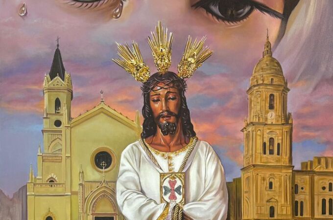 Cartel anunciador de la salida procesional de Nuestro Padre Jesús Cautivo y María Santísima de la Trinidad Coronada del próximo Lunes Santo