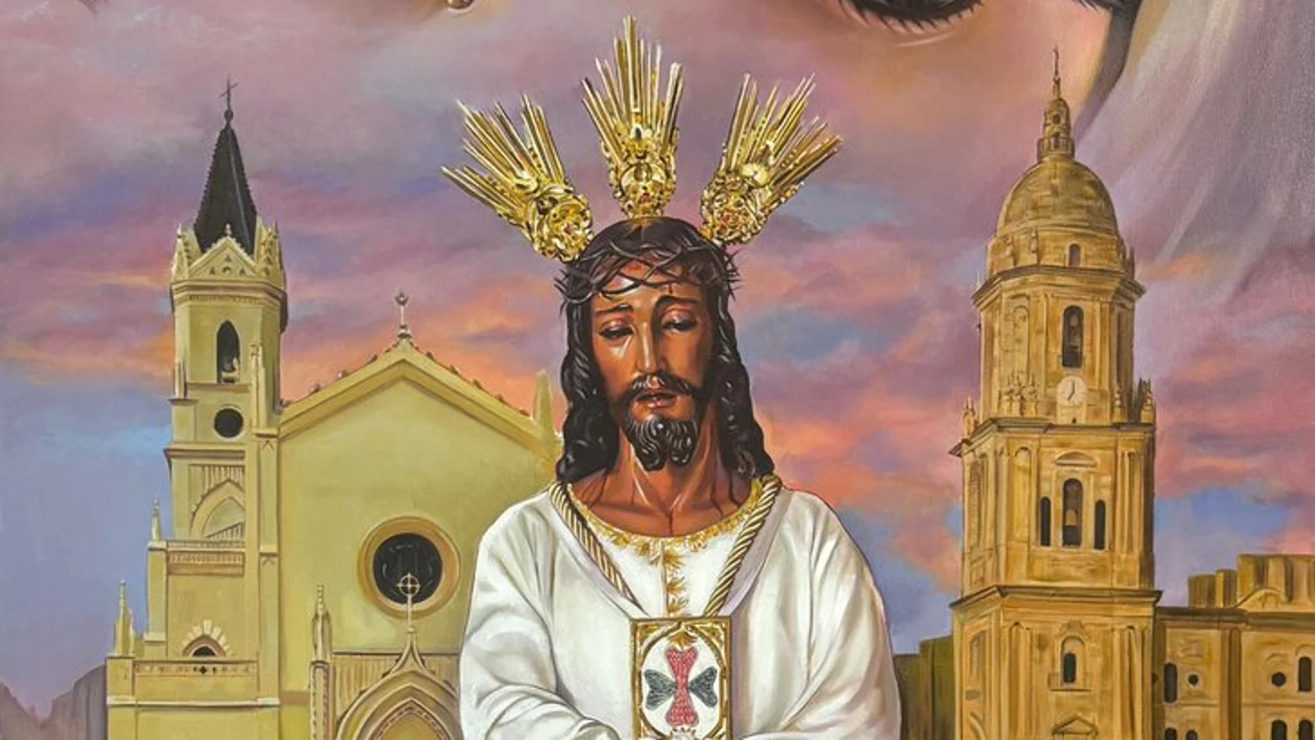 Cartel anunciador de la salida procesional de Nuestro Padre Jesús Cautivo y María Santísima de la Trinidad Coronada del próximo Lunes Santo