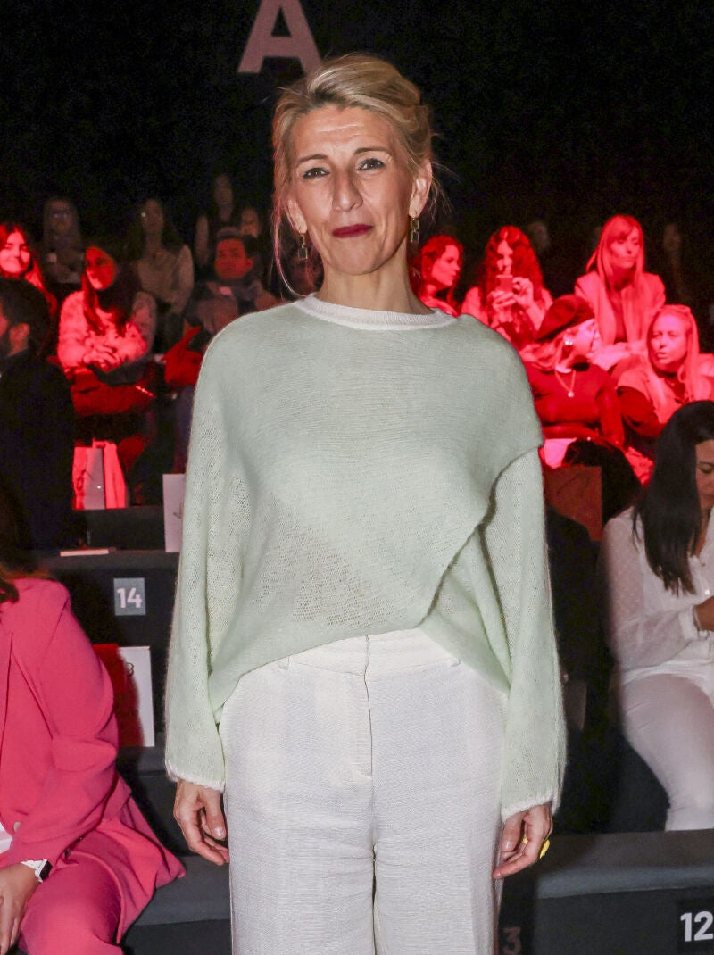 Yolanda Díaz en la Mercedes-Benz Fashion Week de Madrid