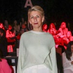 Yolanda Díaz en la Mercedes-Benz Fashion Week de Madrid