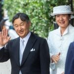 Emperor of Japan NARUHITO and. Empress MASAKO leave their hotel in central London