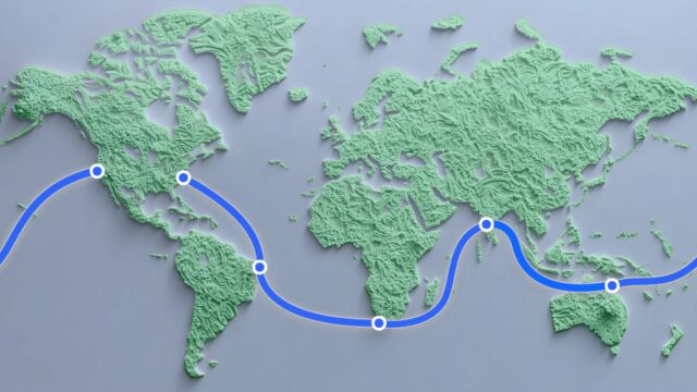 Ruta del cable submarino que está construyendo Meta