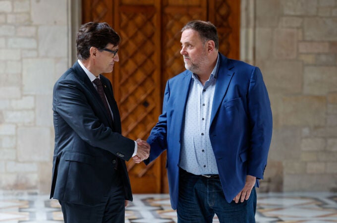 Salvador Illa y Oriol Junqueras se reúnen este sábado en el Palau de la Generalitat