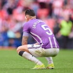 El capitán del Real Valladolid, Javi Sánchez, hoy en San Mamés