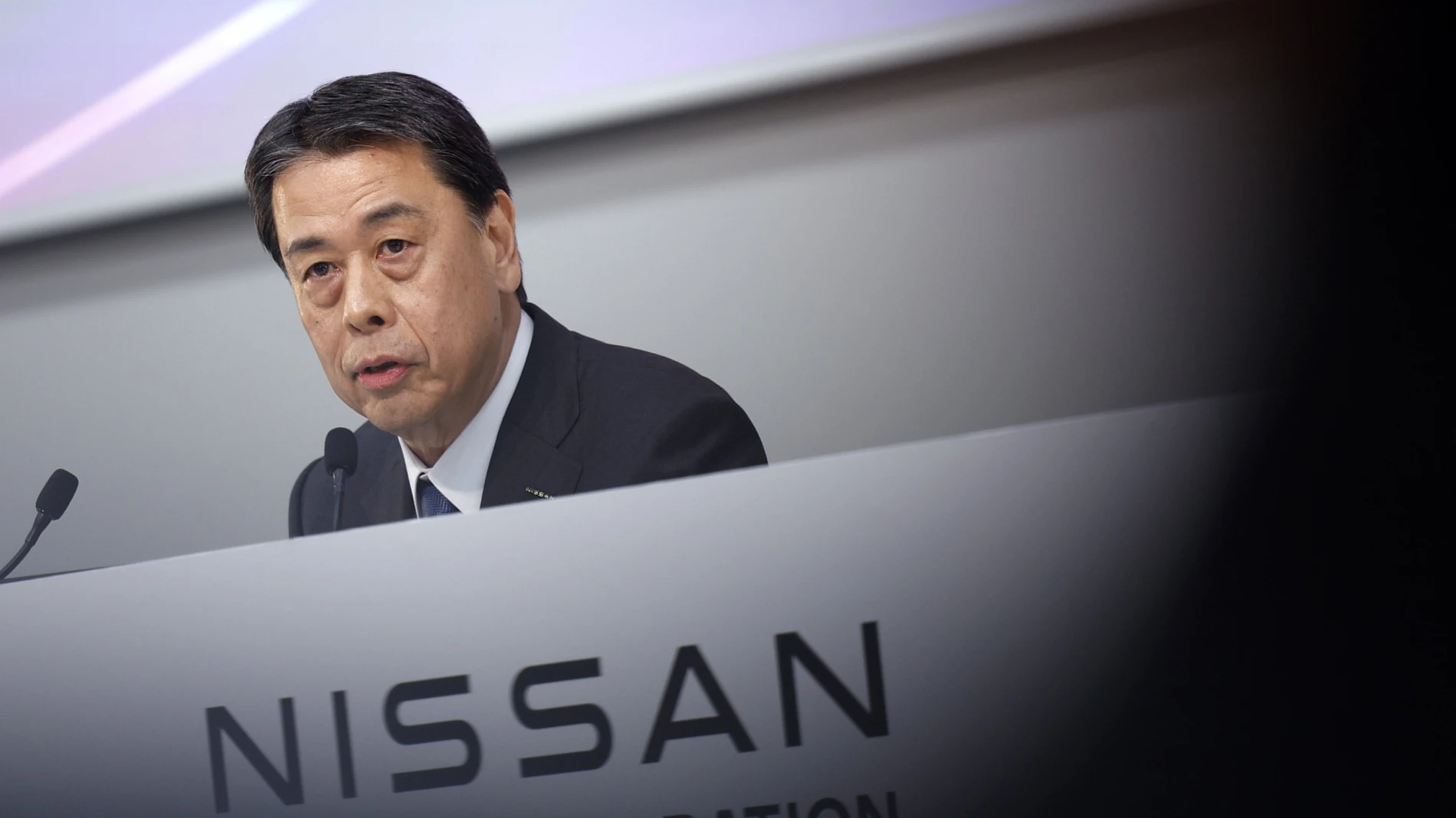 Nissan Motor Co. President and CEO Makoto Uchida attends a press conference at the carmaker headquarters in Yokohama, near Tokyo, Japan.