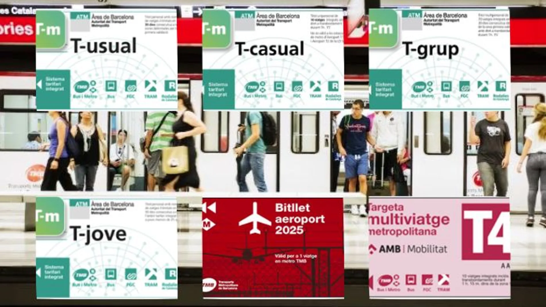 Varios billetes de metro en una estación de Metro de Barcelona