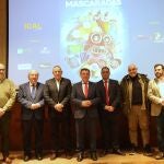 El consejero de la Presidencia, Luis Miguel González Gago, presenta ‘Mascaradas’ de la Agencia Ical, junto a Javier Faúndez, Enrique Cabero, Víctor López, Luis Miguel Torres, Eduardo Margareto y Fernando Prada