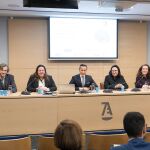 Carlos Alberto Saiz (ISMS Forum), Berta Alvarez (Consejo de la Abogacía Española), Rodoldo Tesone (ENATIC), Maite Arcos ( Fundación ESYS), Belén Arribas (ENATIC) y Jose Luis Colás (ICMedia)
