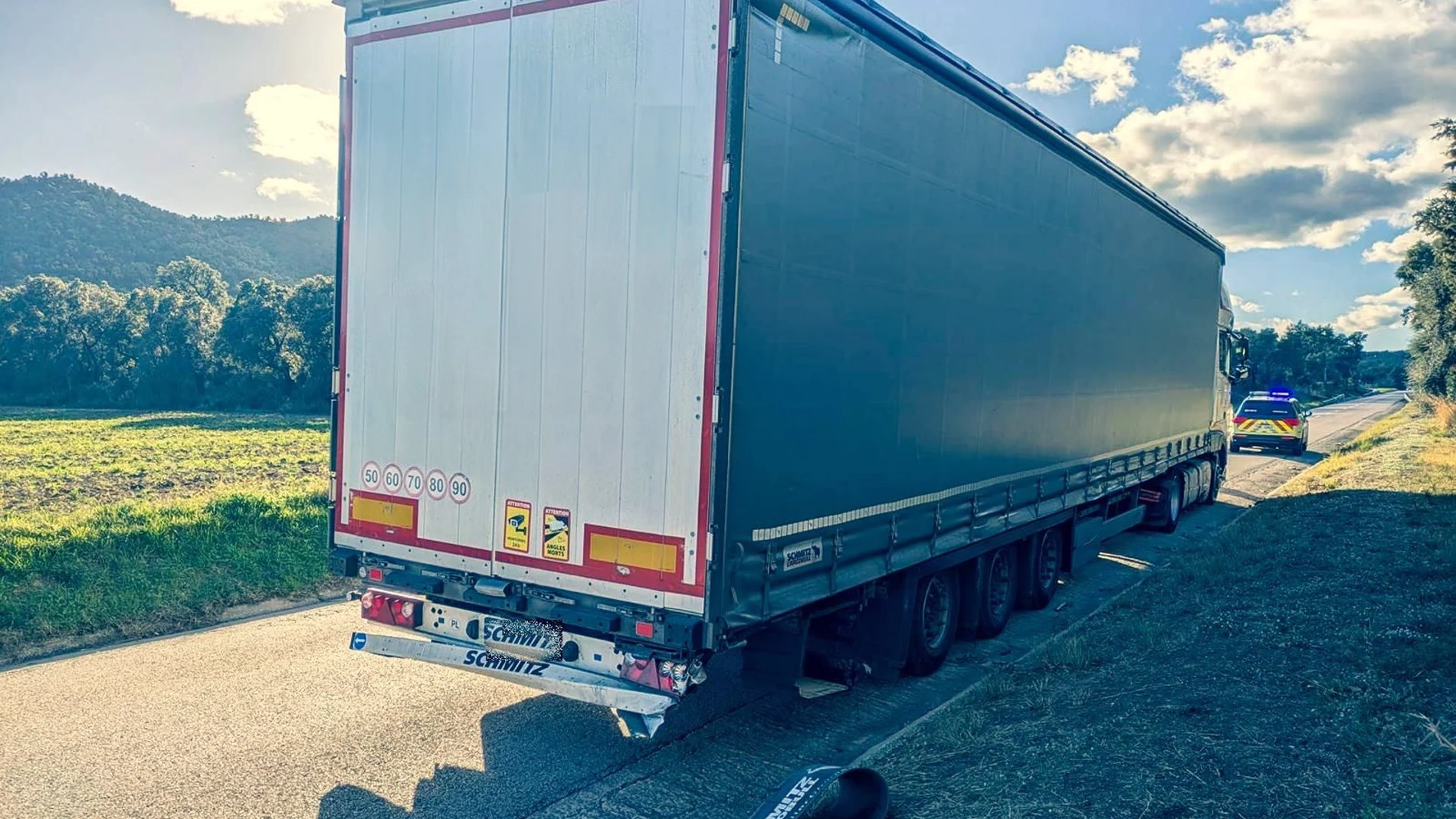 Una imagen del camión detenido por los Mossos