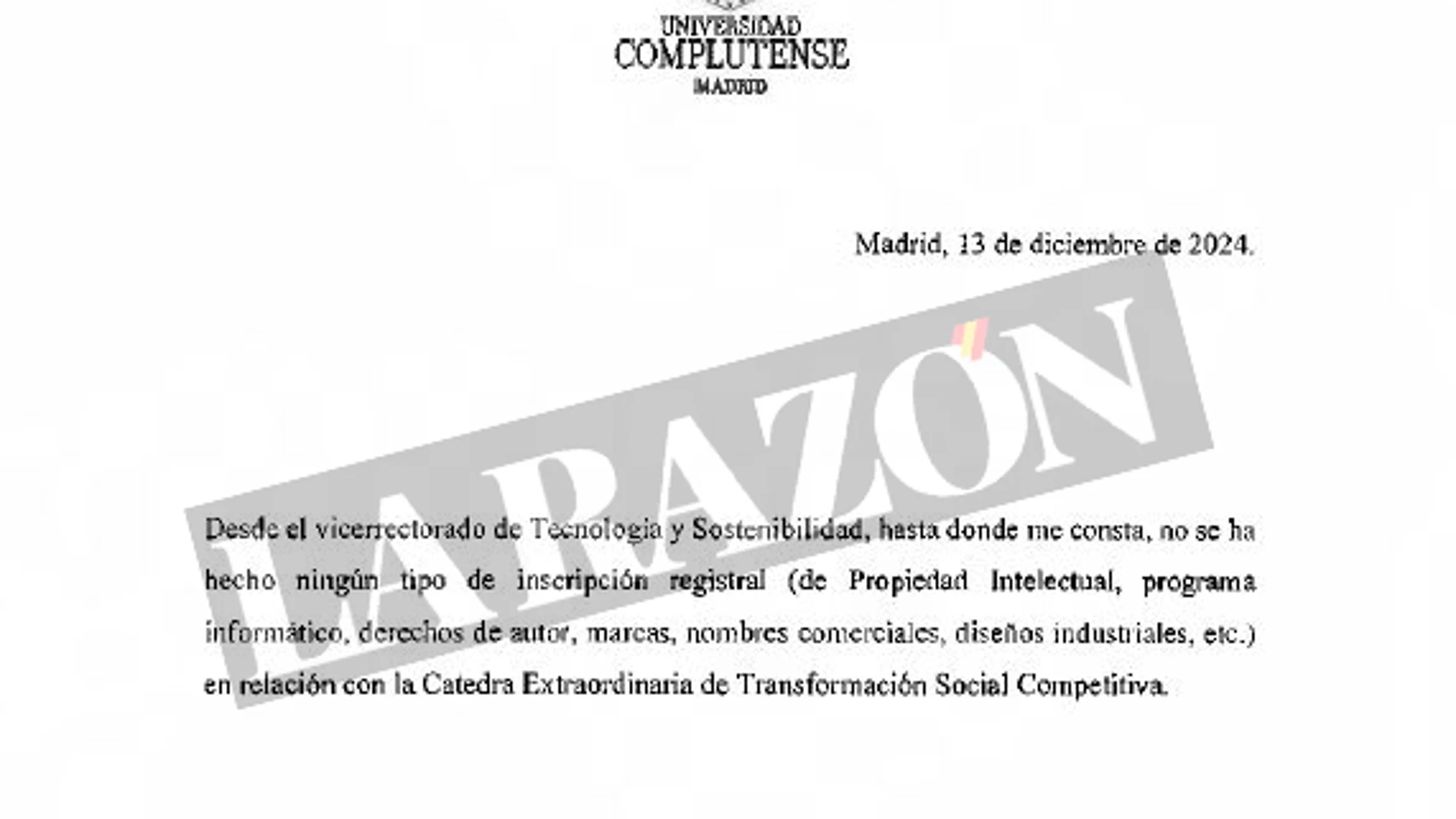 El informe en que la UCM confirmó al instructor del «caso Begoña Gómez» que no registraron su software