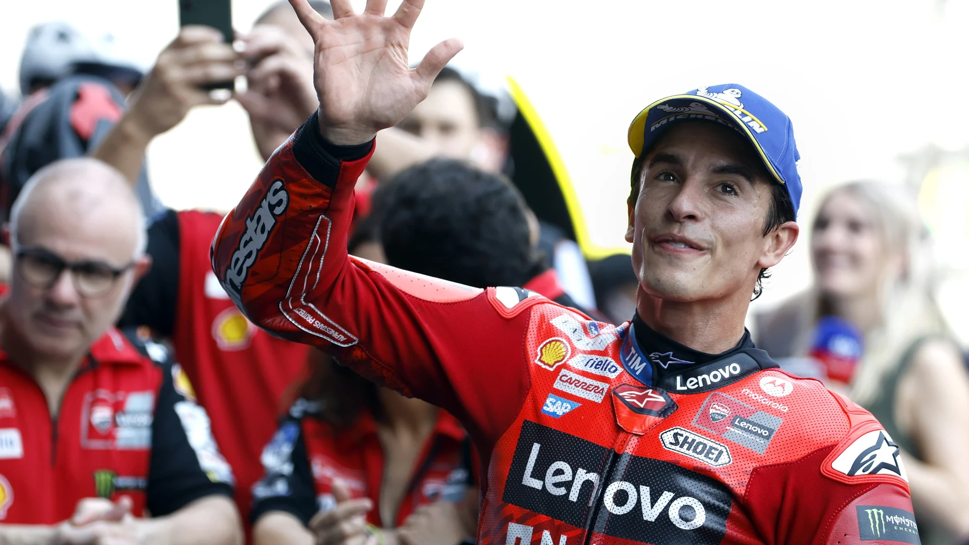 Marc Márquez celebra en Buriram su primera "pole" con Ducati oficial