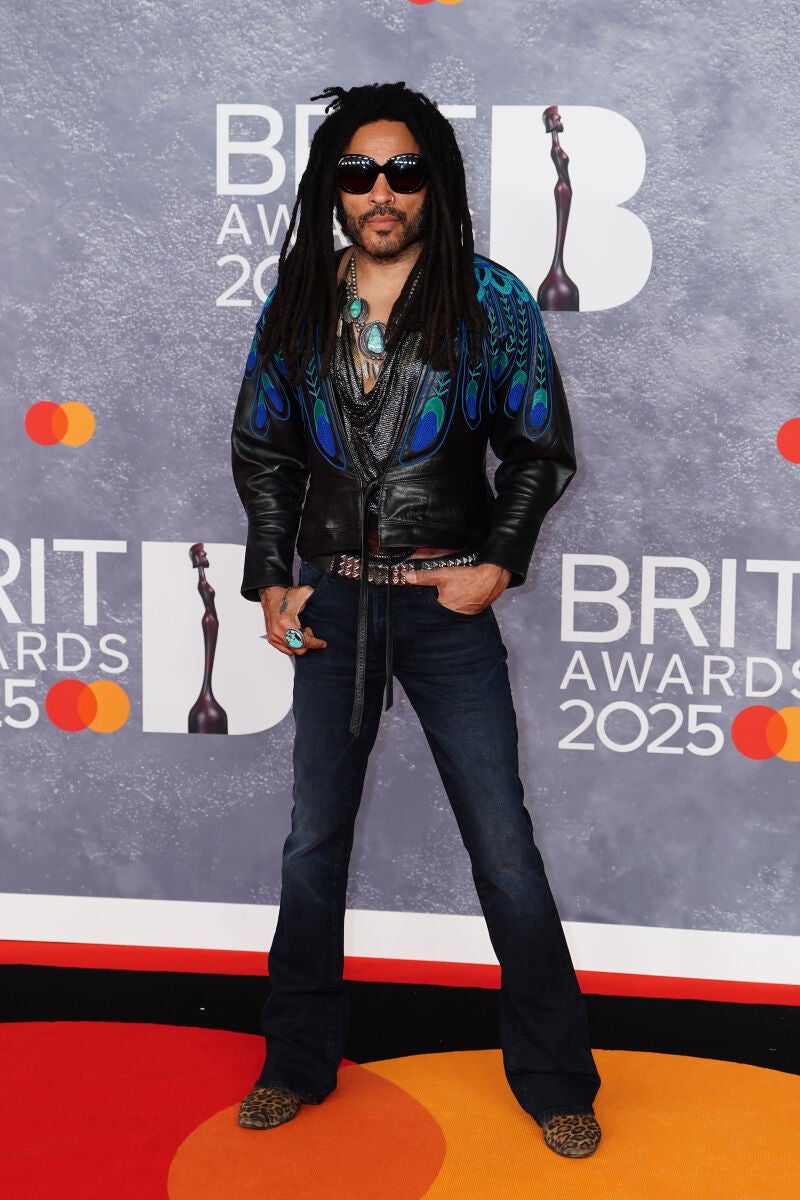 Lenny Kravitz en los Brit Awards 2025.