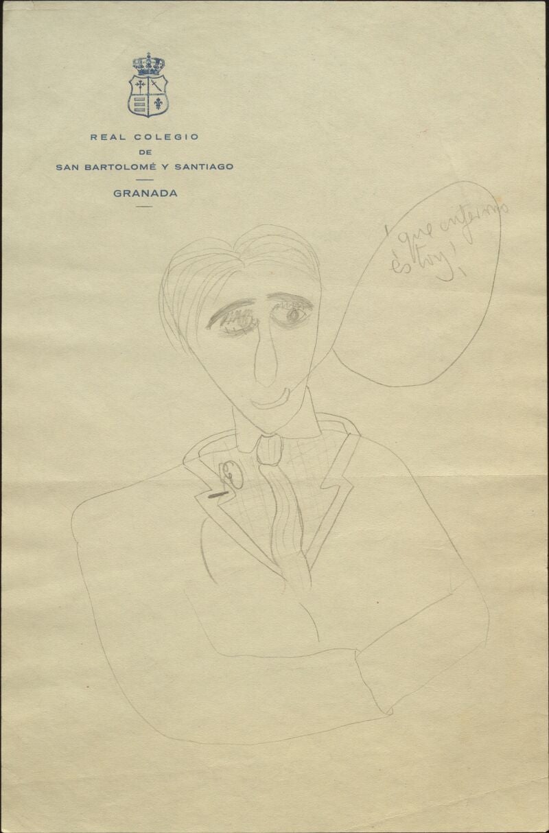 Un dibujo inédito de Federico García Lorca dedicado a su amigo inglés Colin Hackforth-Jones