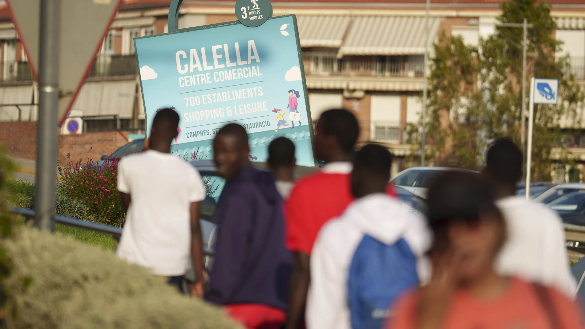 Inmigrantes de origen subsahariano, solicitantes de asilo, ubicados en varios hoteles de Calella (Cataluña), de forma temporal hasta que puedan ser reubicados a nuevos destinos